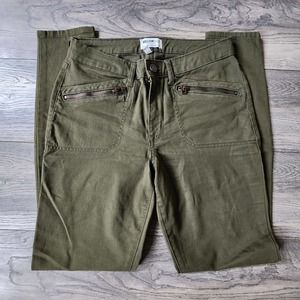 William Rast Chino Olive Green Pants w/ zipper Pockets Size 28